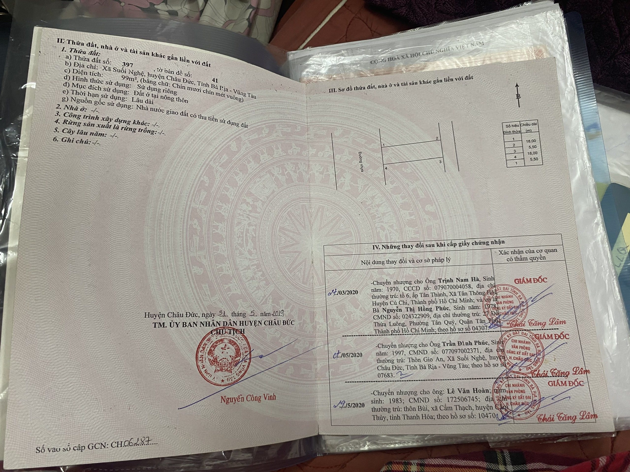 Bán đất tái định cư Sonadezi Suối Nghệ, Châu Đức