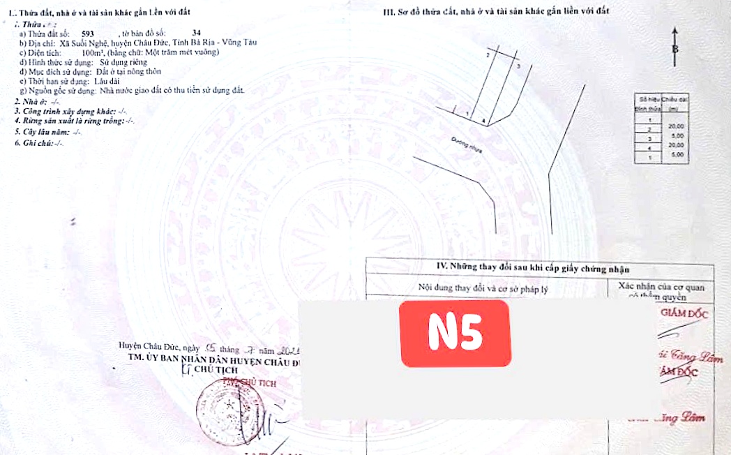 Bán đất tái định cư Sonadezi Châu Đức