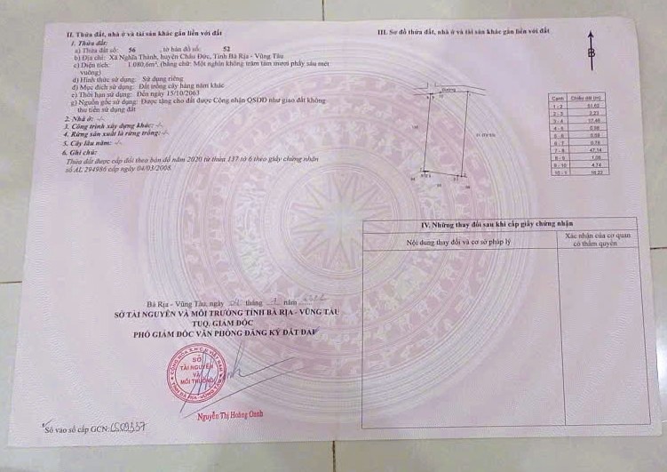 Bán đất bàn cờ Suối Nghệ, sonadezi Châu Đức