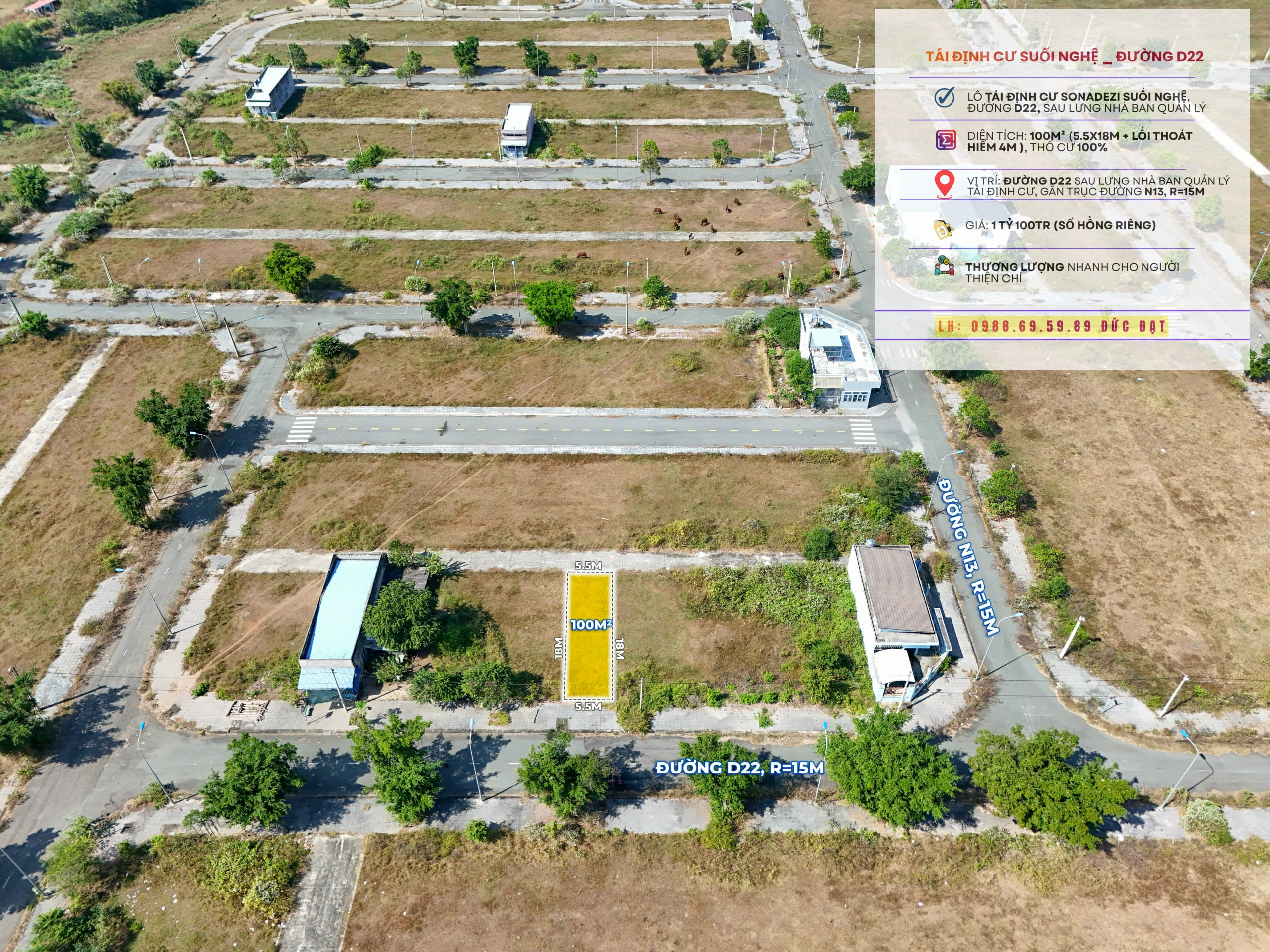 Bán đất tái định cư Sonadezi Châu Đức