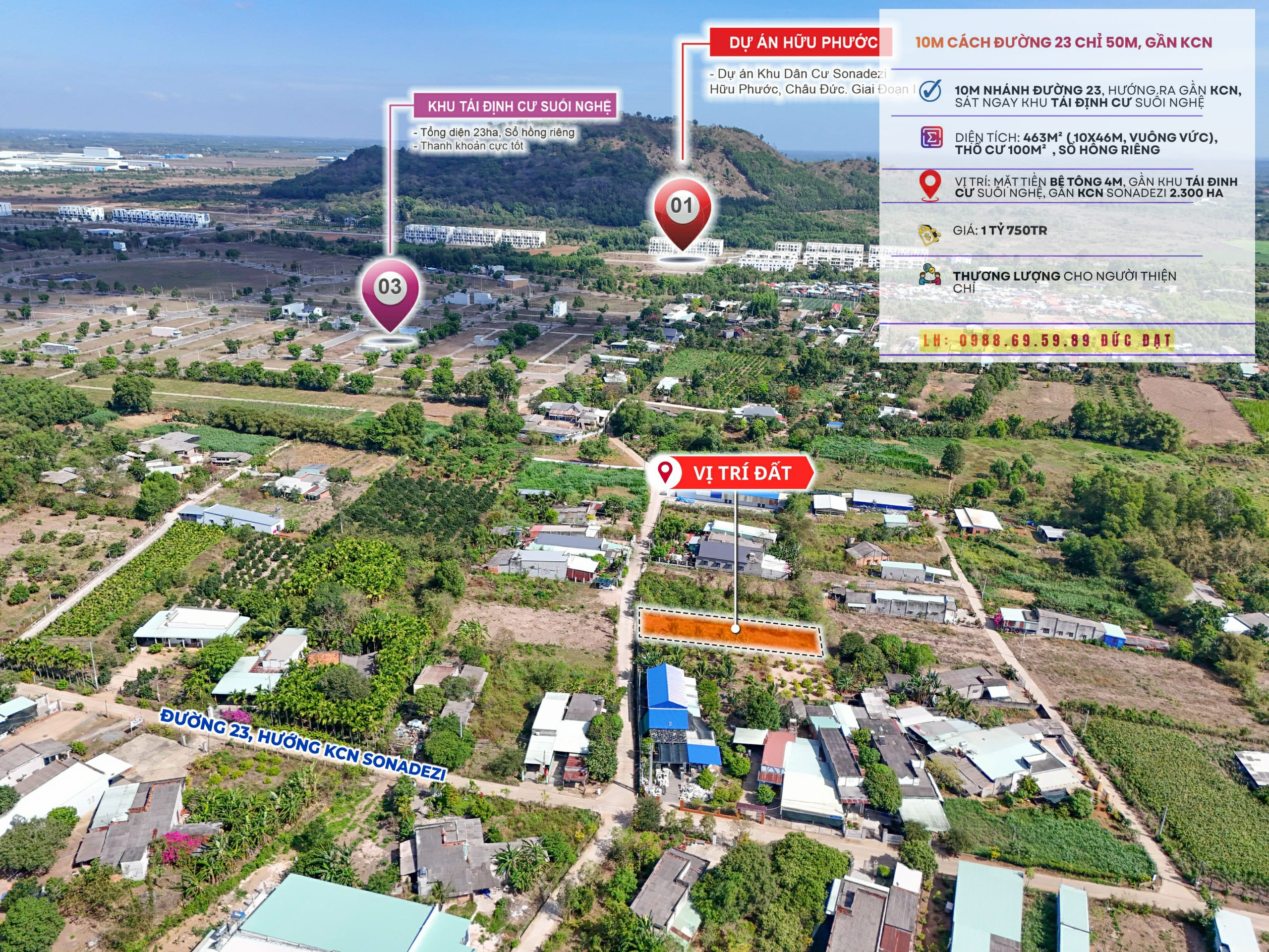 Bán đất xã Suối Nghệ Nghĩa Thành, Sonadezi Châu Đức