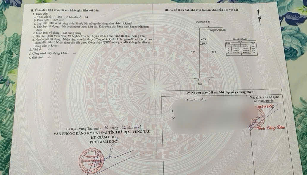 Bán đất xã Suối Nghệ Nghĩa Thành, Sonadezi Châu Đức