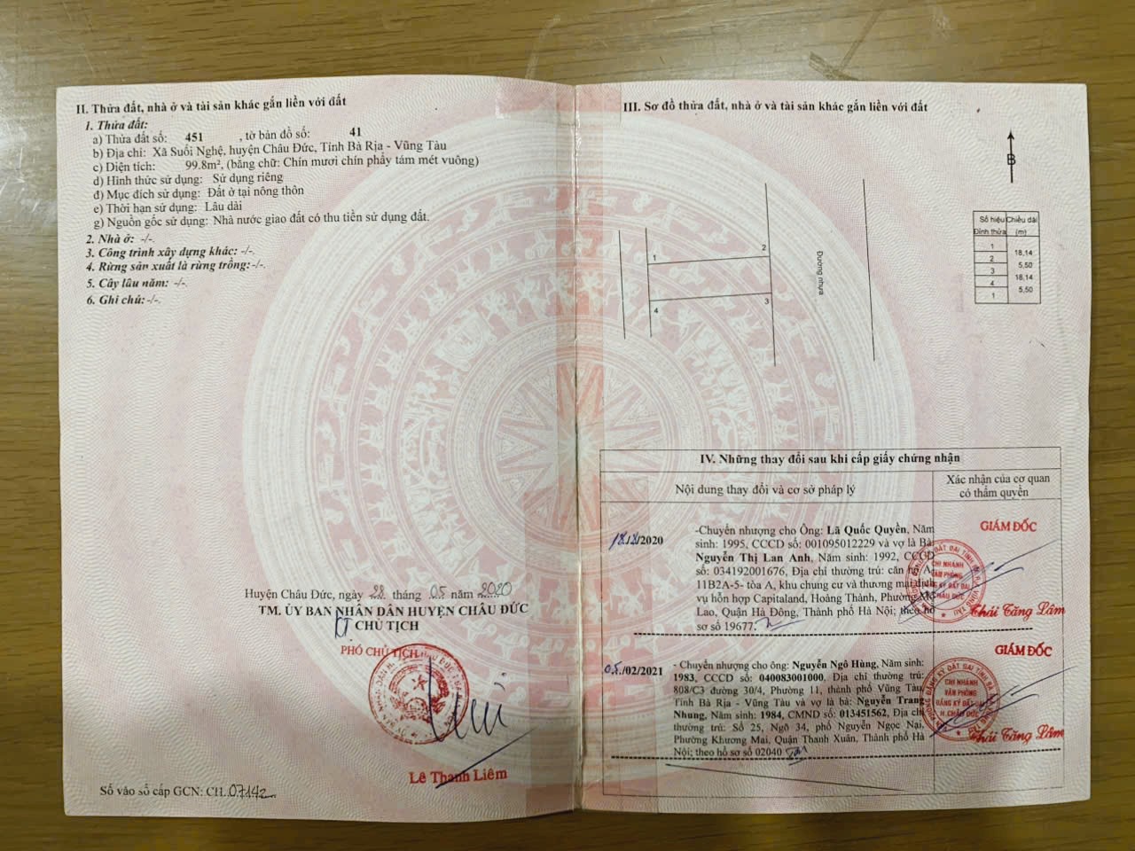 Bán đất tái định cư Sonadezi Suối Nghệ, Châu Đức